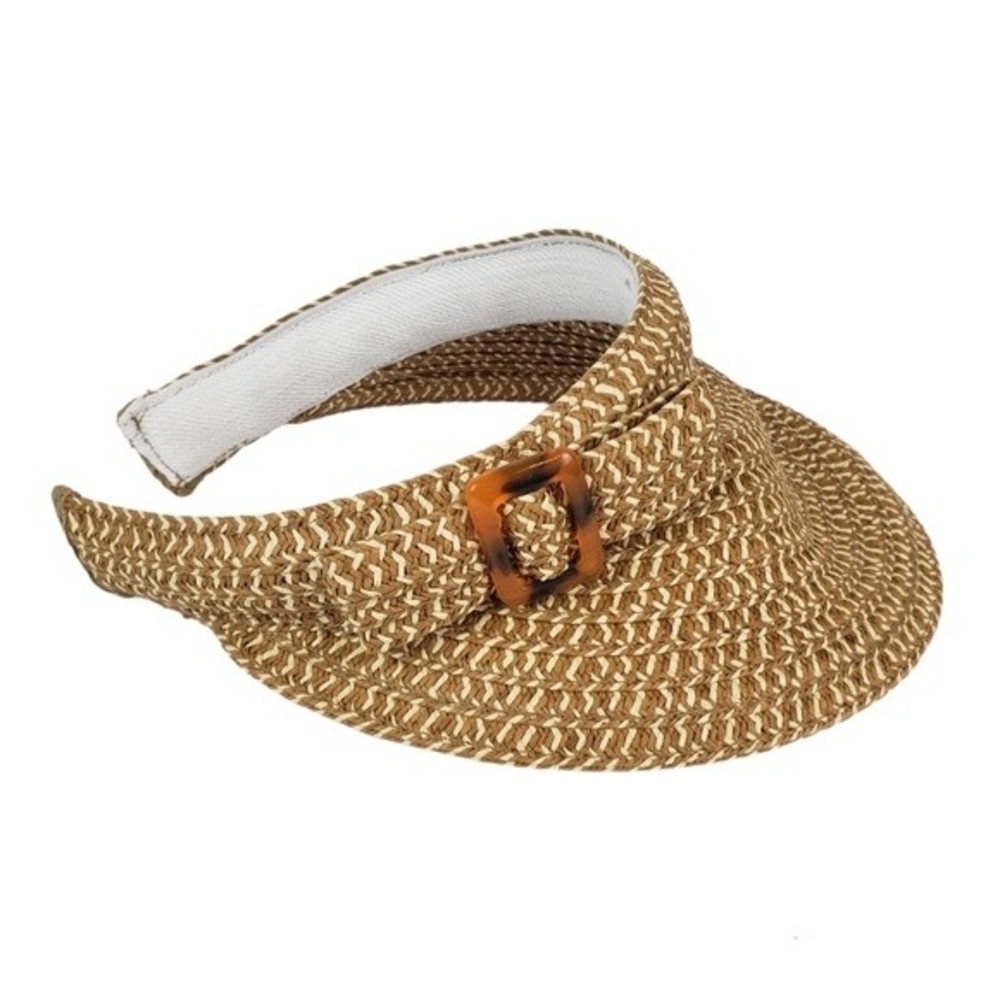 Tortoise Buckle Woven Visor Hat